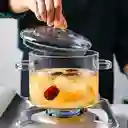 Olla De Vidrio Resistente Al Calor Cacerola Transparente Con Tapa