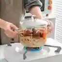 Olla De Vidrio Resistente Al Calor Cacerola Transparente Con Tapa