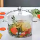 Olla De Vidrio Resistente Al Calor Cacerola Transparente Con Tapa