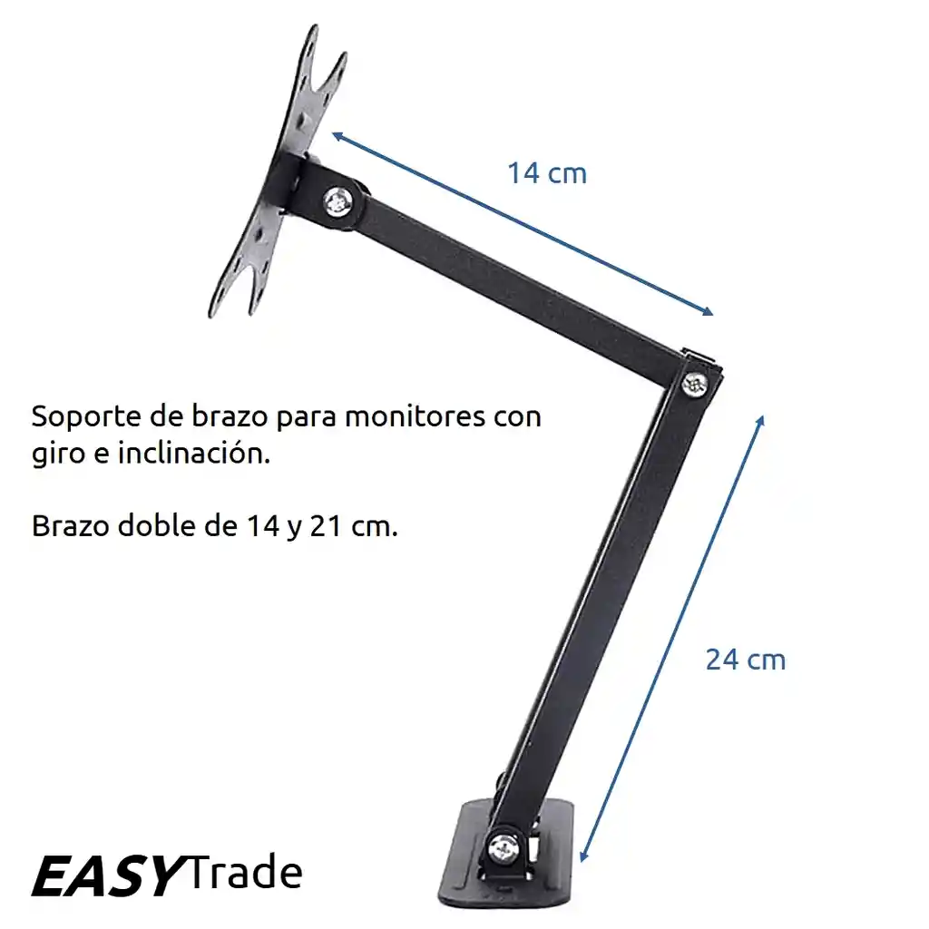 Soporte Móvil Para Monitor Pc Tv 13 14 17 19 21 24 27" Ref 211