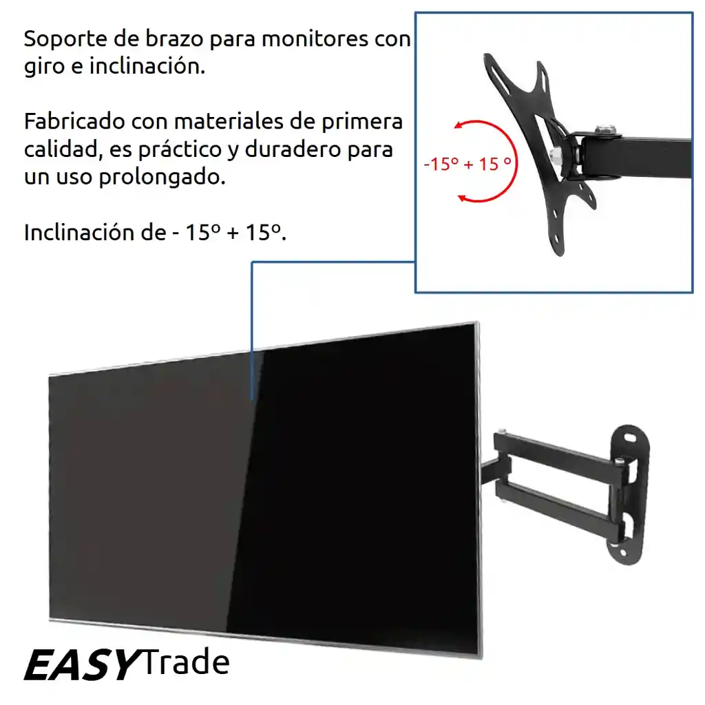 Soporte Móvil Para Monitor Pc Tv 13 14 17 19 21 24 27" Ref 211