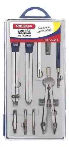 Compas Metalico Para Lapiz Precision Caja X 9 Piezas Offi Esco Oe-290