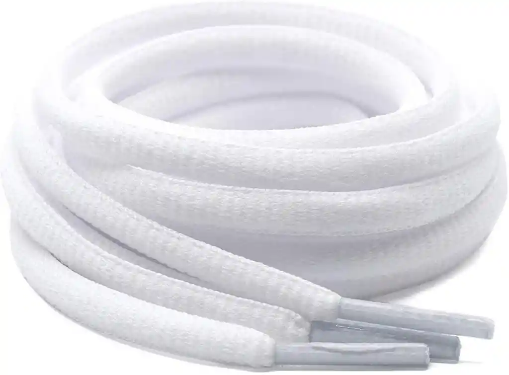 Par De Cordones Para Zapatos Redondos De 90cm Color Blanco