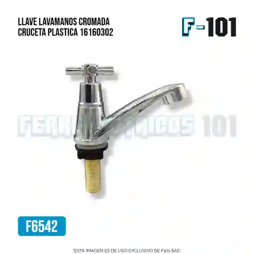 Llave Lavamanos Cromada Cruceta Plastica Unifer