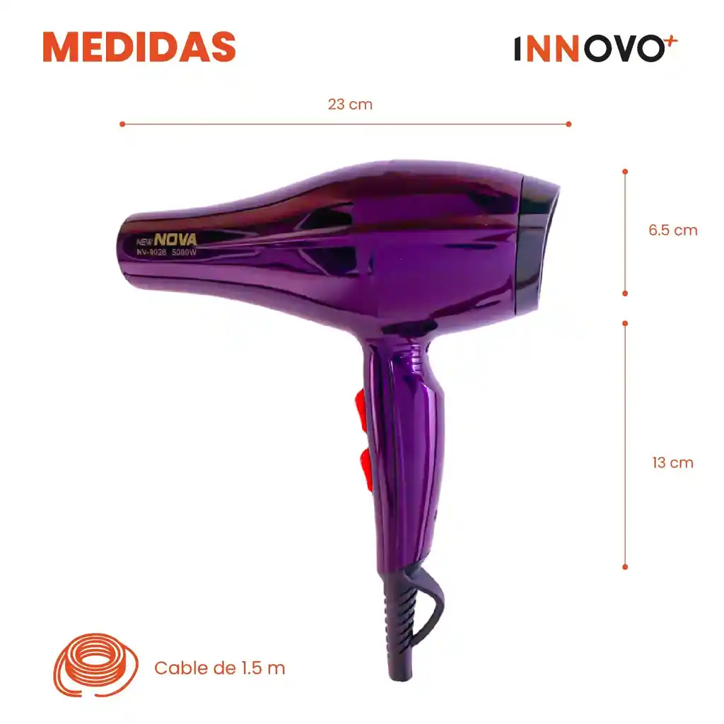 Secador De Cabello Alta Potencia 5000w Nova 9026 Original