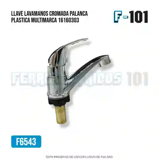 Llave Lavamanos Cromada Palanca Plastica Multimarca
