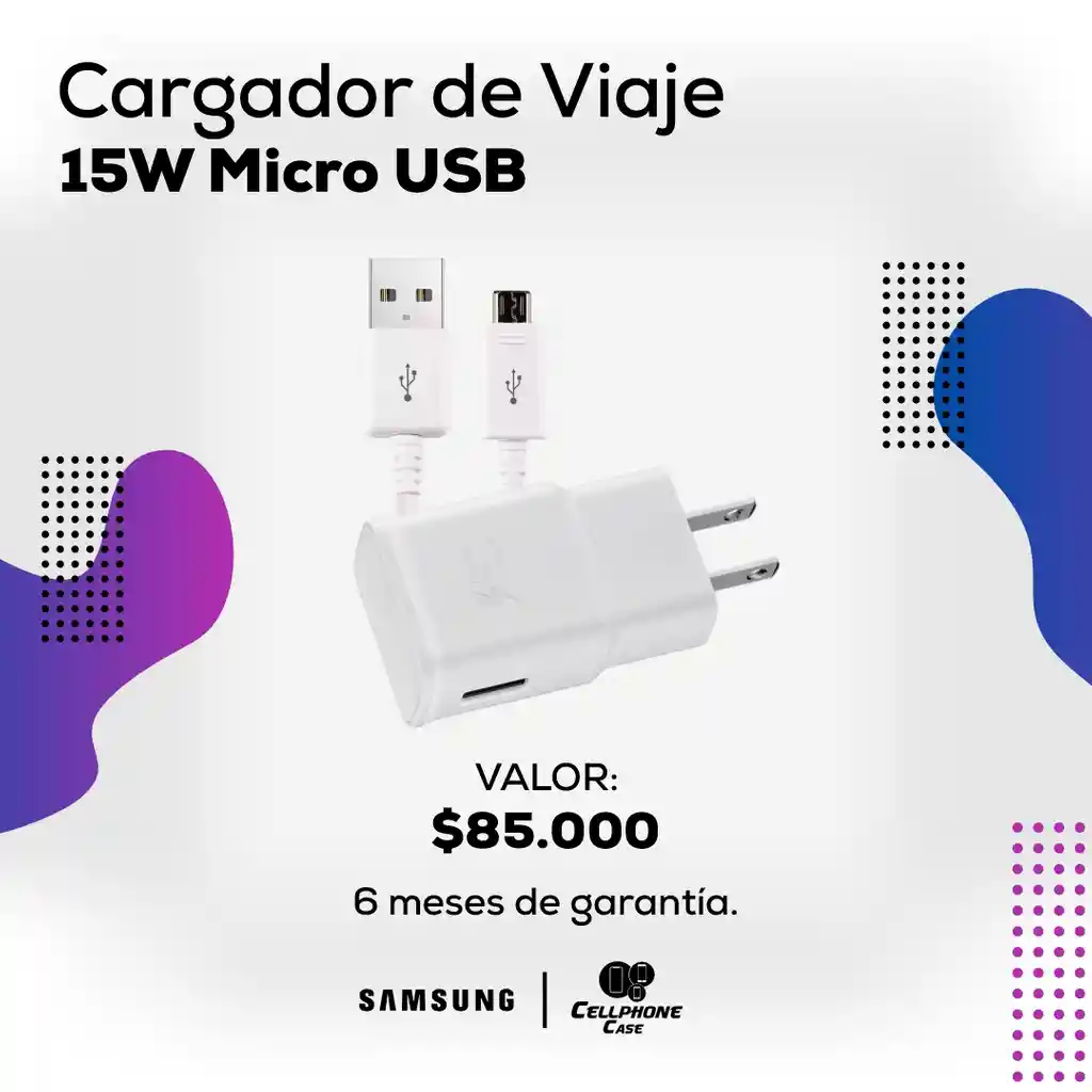 Cargador De Viaje 15w Carga Rápida