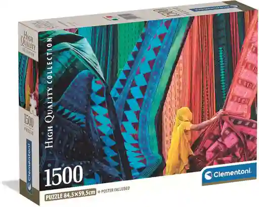 Rompecabezas 1500 Piezas Telas Coloridas De La India Clementoni