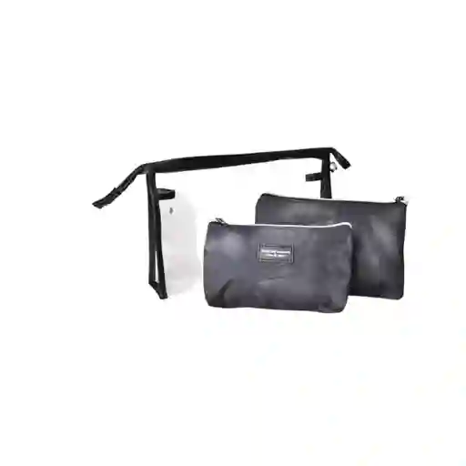 Cosmetiquera X 3 Und Maquillaje Poliester Sintetico Pvc Regalo Madre