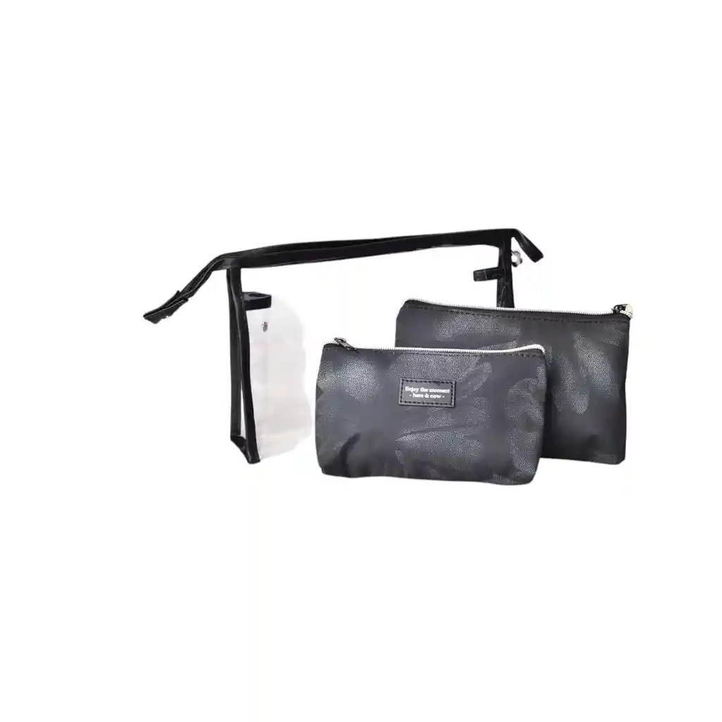 Cosmetiquera X 3 Und Maquillaje Poliester Sintetico Pvc Regalo Madre