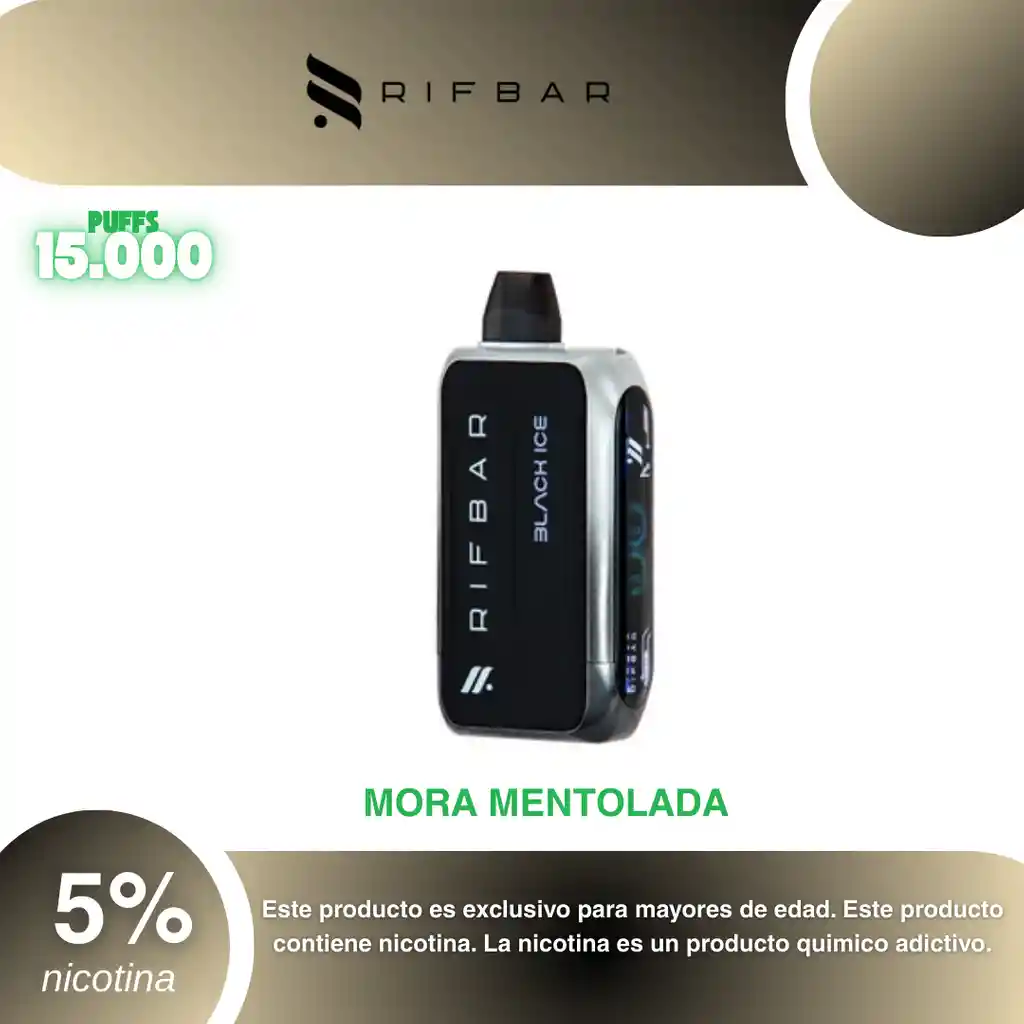 Vape Rifbar Turbo X 15.000 Pufs, Black Ice 5%