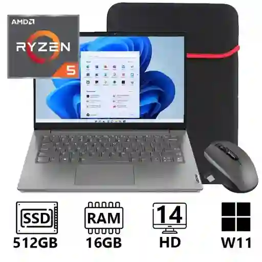 Portatil Lenovo V14 Amd Ryzen 5 750u 512gb 16gb 14" Fhd + Mouse Inalambrico Y Funda