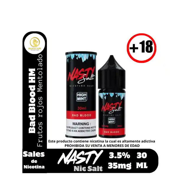 Bad Blood High Mint Salt Nic 3.5%