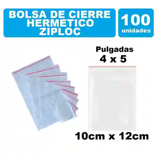 Bolsa Zipper Con Cierre Hermético 10cm X 12cm Por 100und Transparente