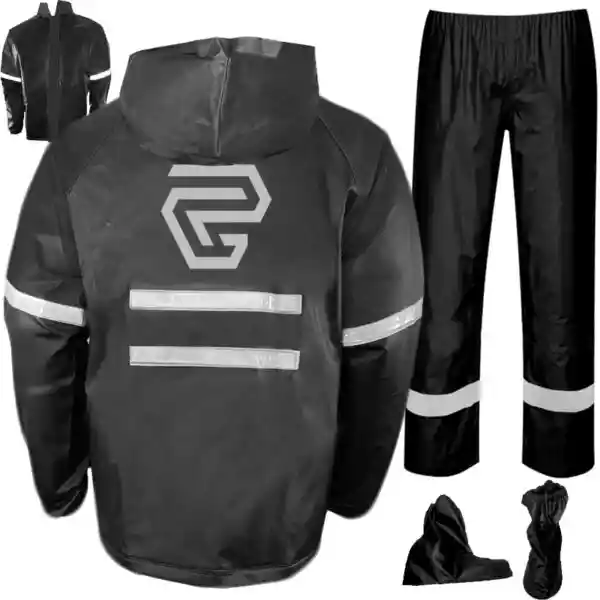 Impermeable Moto Traje Gp Pvc Talla M, L, Xl, Xxl Y Xxxl