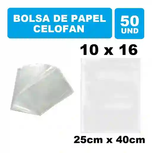 Bolsa Celofán 10x16 Por 50und