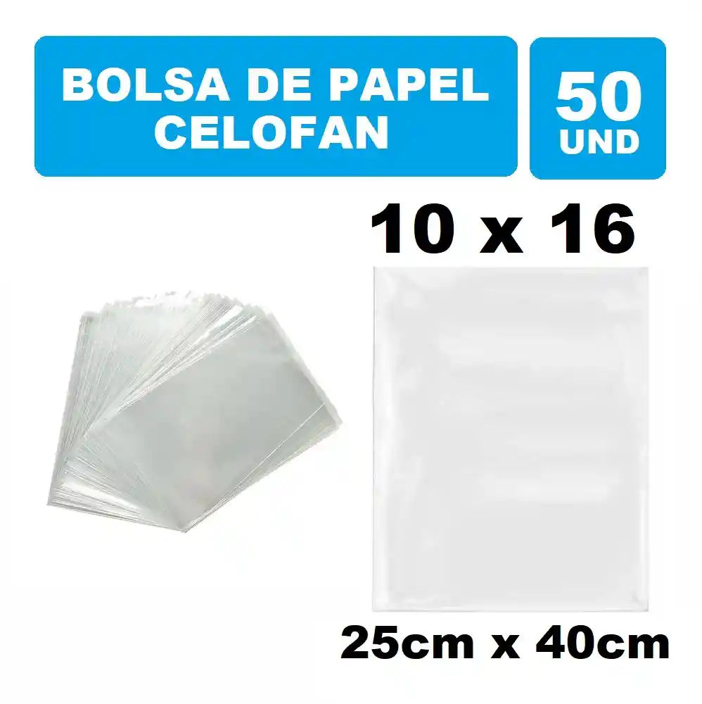 Bolsa Celofán 10x16 Por 50und