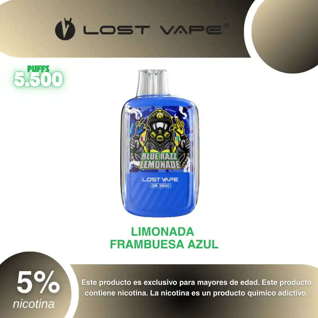 Lost Vape Ob 5.000 Pufs, Biue Razz Lemonade 5%