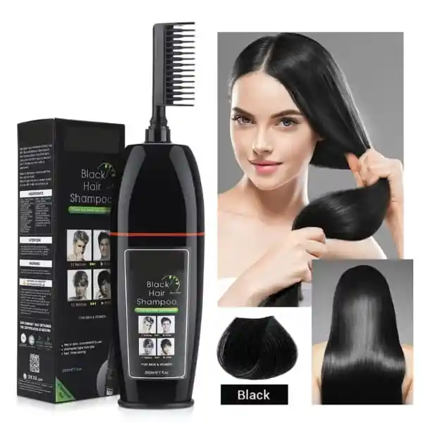 Solbol Shampoo Mágico Para Teñir El Cabello Color Negro