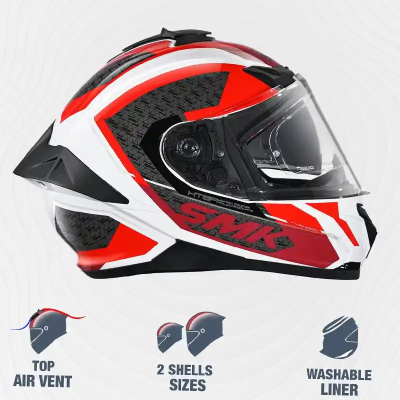 Casco Integral Smk Typhoon Doble Visor Gafas Certificado Disponible Talla S