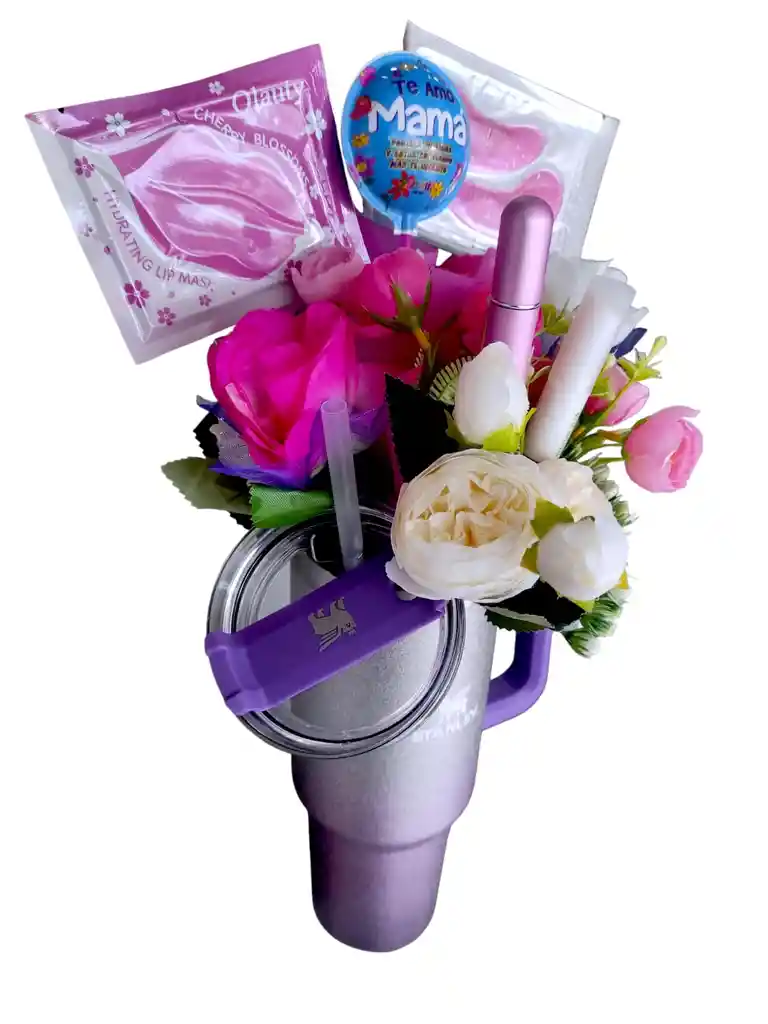 Regalo Detalle Obsequio Dia De La Madre Mama Vaso Termico Brillante Ancheta Flores