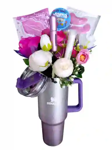 Regalo Detalle Obsequio Dia De La Madre Mama Vaso Termico Brillante Ancheta Flores