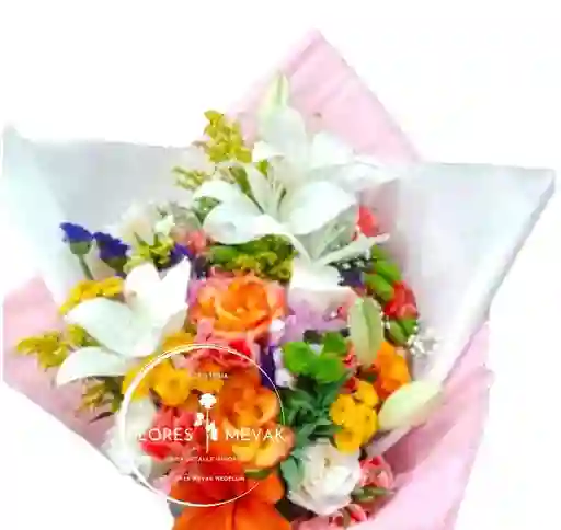 Flores Ramillete De Flores Surtidas En Tonos Vivos