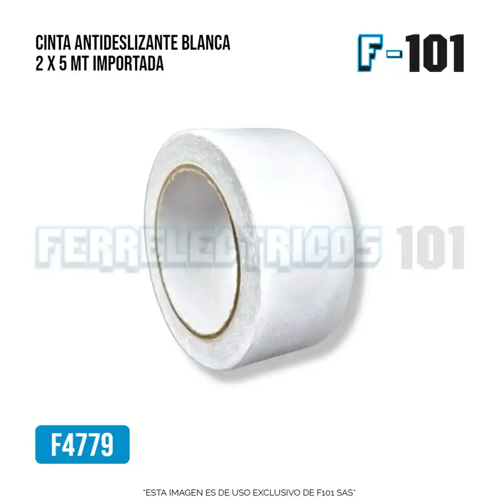Cinta Antideslizante Blanca 2 X 5mt Importada