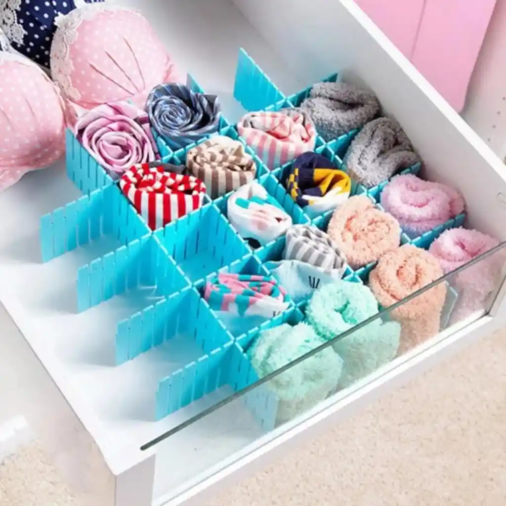 Rejilla Organizadora Divisor De Cajones Adaptable X 8 Und Color Multicolor