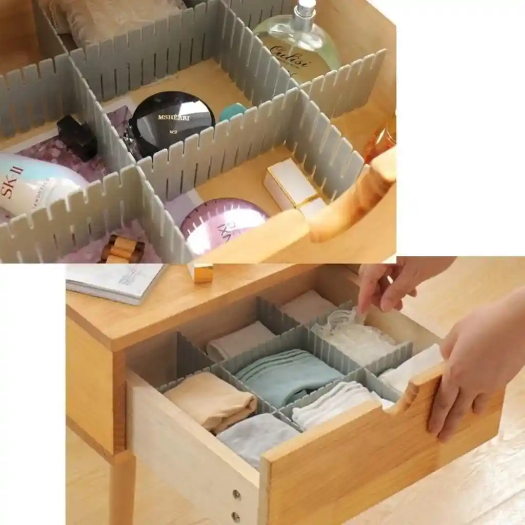 Rejilla Organizadora Divisor De Cajones Adaptable X 8 Und Color Multicolor