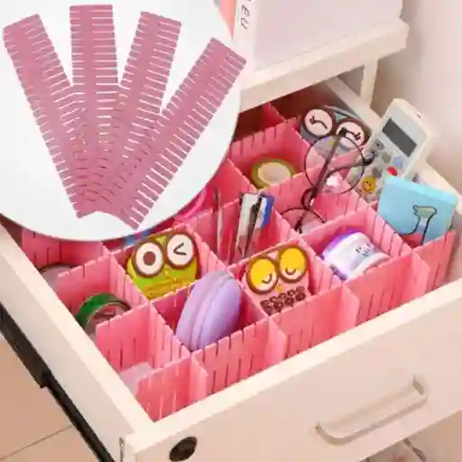 Rejilla Organizadora Divisor De Cajones Adaptable X 8 Und Color Multicolor