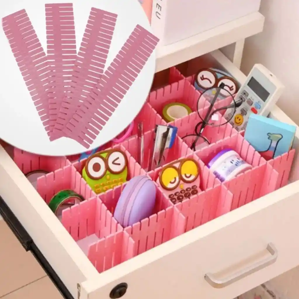 Rejilla Organizadora Divisor De Cajones Adaptable X 8 Und Color Multicolor