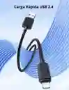 Cable De Carga Lightning Ky Us-sj689 Usams 2.4 1m Color Negro