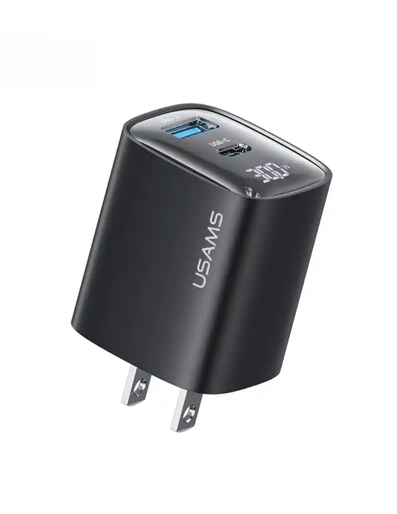 Cargador Dual De Pared Cc230 Usams Carga Rápida 30w Negro