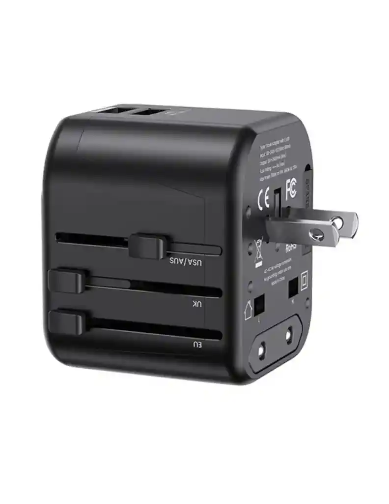 Cargador Universal 4 En 1 Cc173 Usams Usb-a Dual 12w Color Negro