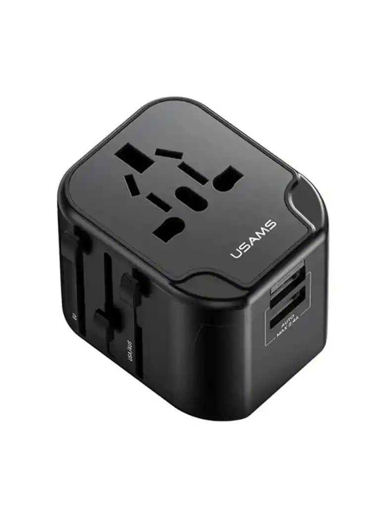 Cargador Universal 4 En 1 Cc173 Usams Usb-a Dual 12w Color Negro
