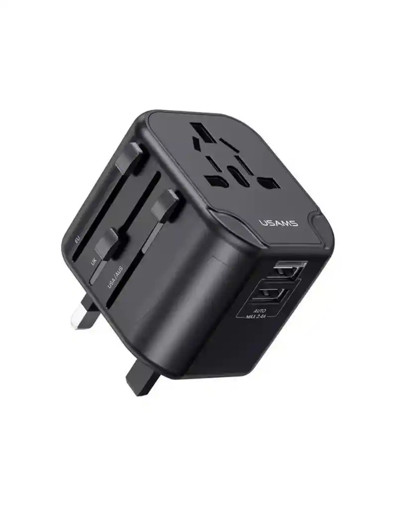 Cargador Universal 4 En 1 Cc173 Usams Usb-a Dual 12w Color Negro