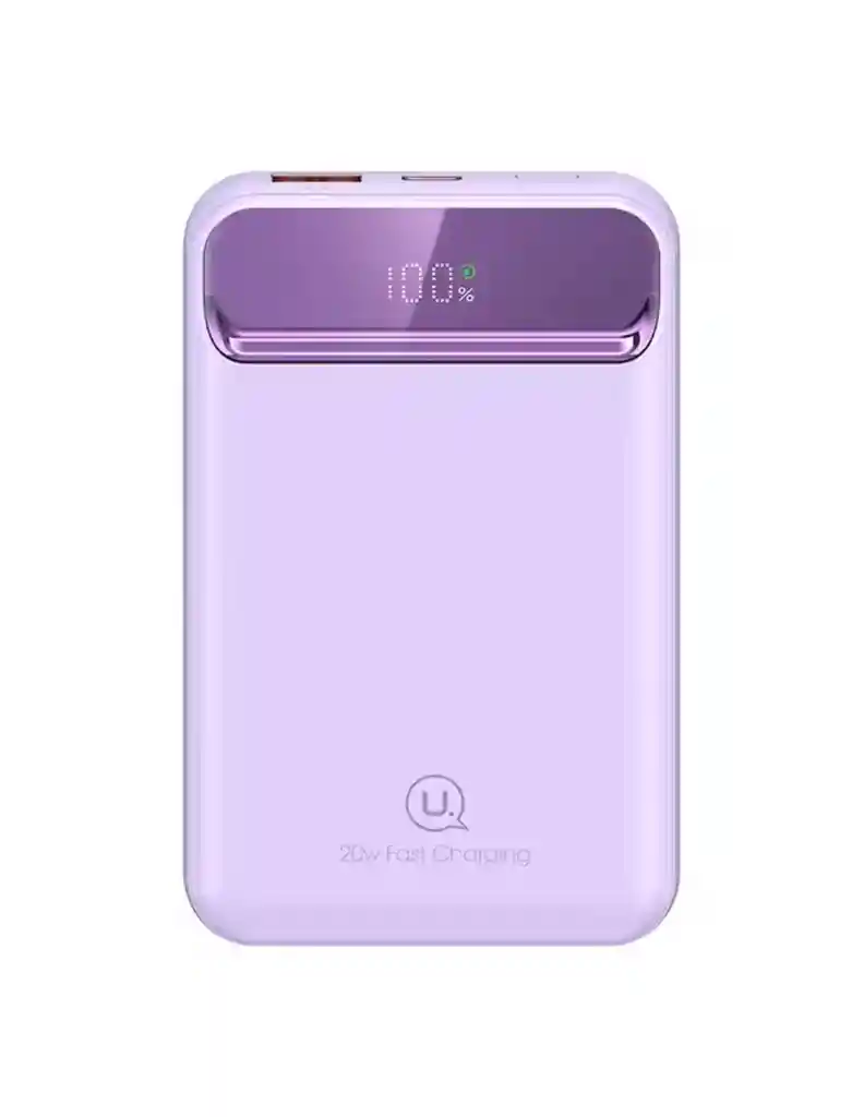 Batería Portátil Inalámbrica Magsafe Usams Digital 20w 10,000mah Morado