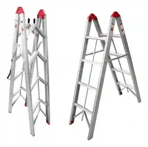 Escalera Plegable Tijera No Ocupa Espacio Práctica Aluminio Resiste 150kg 8 Peldaños
