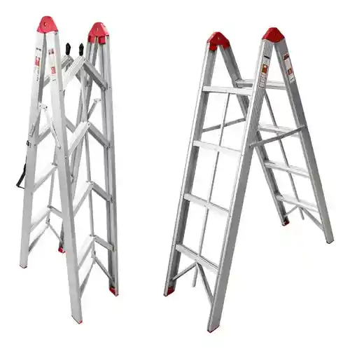 Escalera Plegable Tijera No Ocupa Espacio Práctica Aluminio Resiste 150kg 8 Peldaños