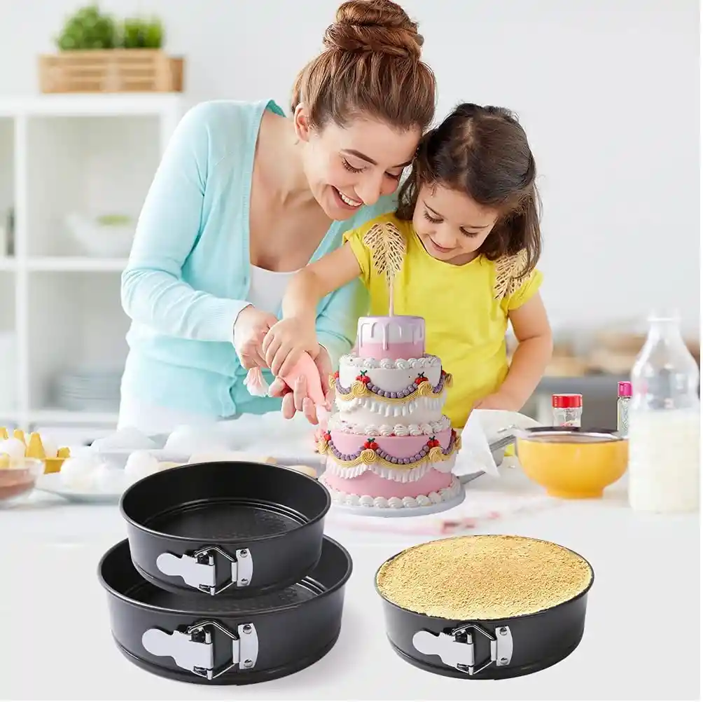 Moldes Para Tortas Redondo Desmontable Set X3 Anti Adherente