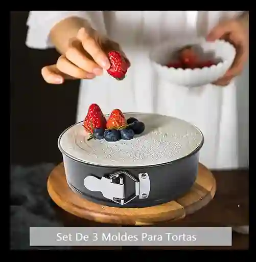 Moldes Para Tortas Redondo Desmontable Set X3 Anti Adherente
