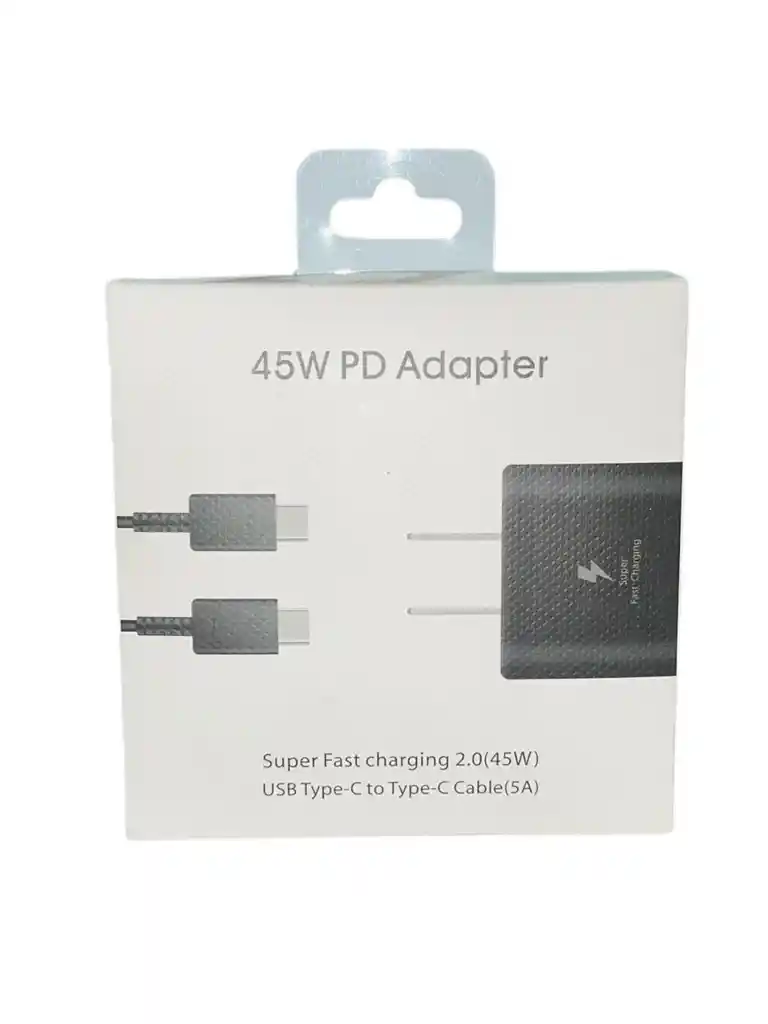 Cargador Rápido 45w Usb-c Pd – Super Fast Charging 2.0 Con Cable Tipo-c A Tipo-c (5a)