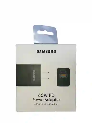 Cargador Samsung 65w Pd Doble Puerto – Usb-c + Usb-a | Carga Ultra Rápida Para Celulares, Tablets Y Laptops