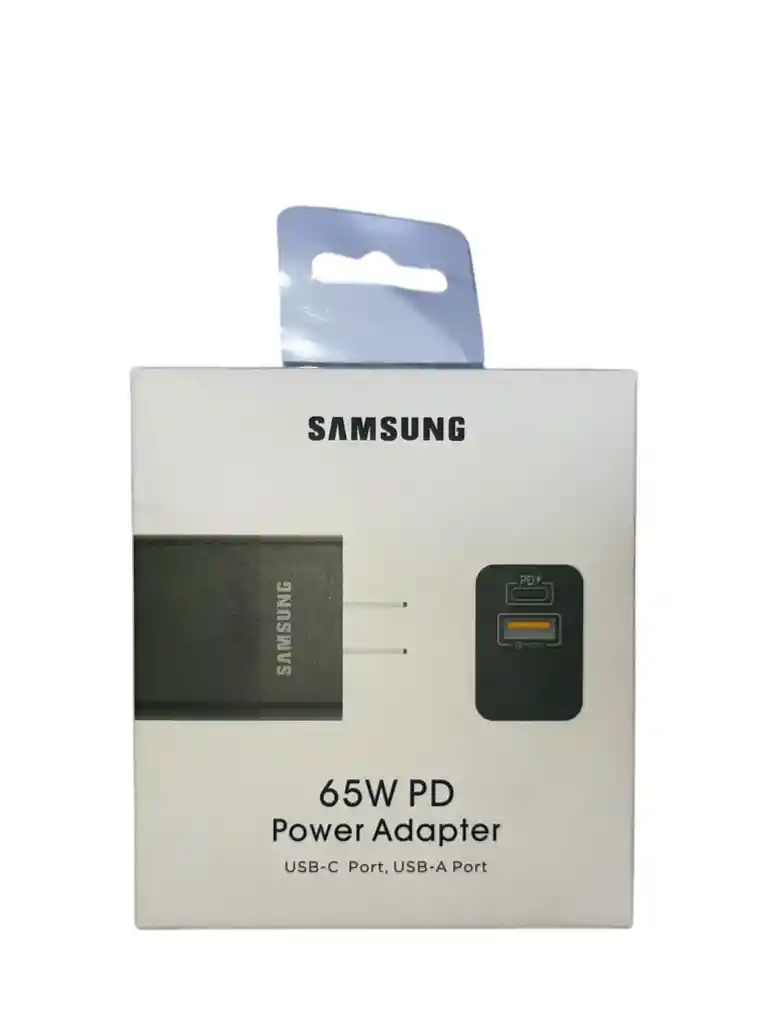 Cargador Samsung 65w Pd Doble Puerto – Usb-c + Usb-a | Carga Ultra Rápida Para Celulares, Tablets Y Laptops