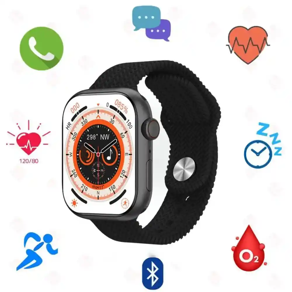 Reloj Inteligente Smartwatch Bluetooth Mobulaa H10 Plus Negro 45mm