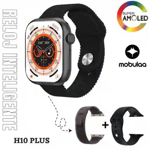 Reloj Inteligente Smartwatch Bluetooth Mobulaa H10 Plus Negro 45mm