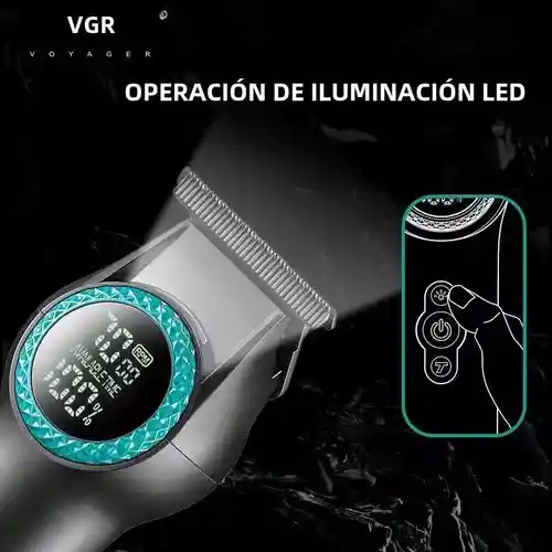 Máquina Trimmer Profesional V-990 Pro Luz Led Turbo 8000rpm Inalambrica