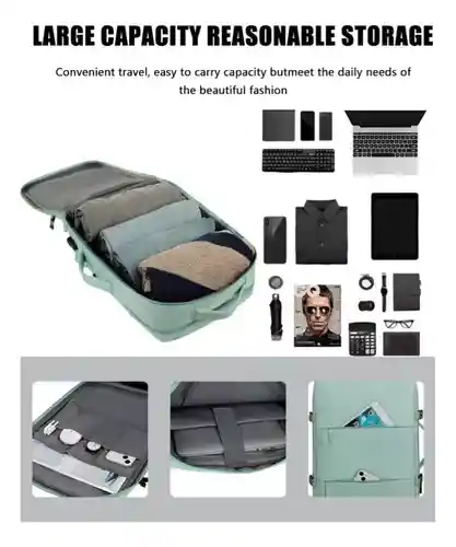 Maleta Morral Para Laptop Puerto Usb Viajero Práctico Semi Impermeable Amaz Green Innovo