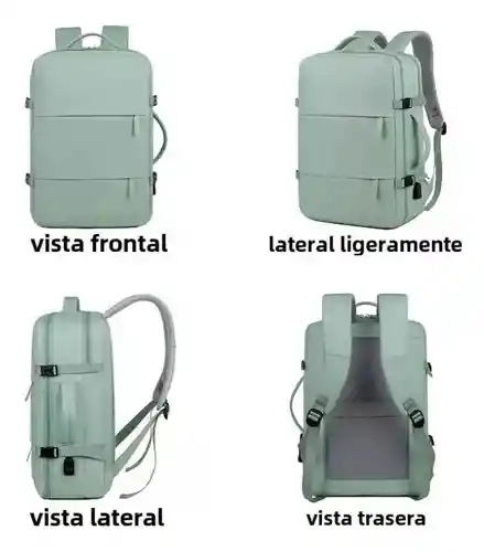 Maleta Morral Para Laptop Puerto Usb Viajero Práctico Semi Impermeable Amaz Green Innovo